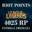 💎 4025 RP League of Legends 🚀 Entrega Imediata 🎯